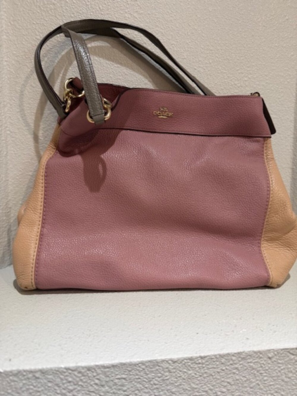 Coach Lexy Shoulder Bag In Colorblock Dusty Rose/Beechwood Multi/ Light Gold